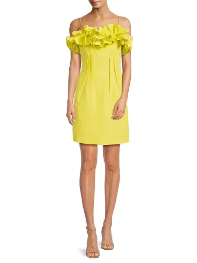 Ungaro Women's Flora Ruffle Cotton-Silk Sleeveless Minidress - Zest | Thumbnail 2 Ungaro Women's Flora Ruffle Cotton-Silk Sleeveless Minidress - Zest | Thumbnail 2