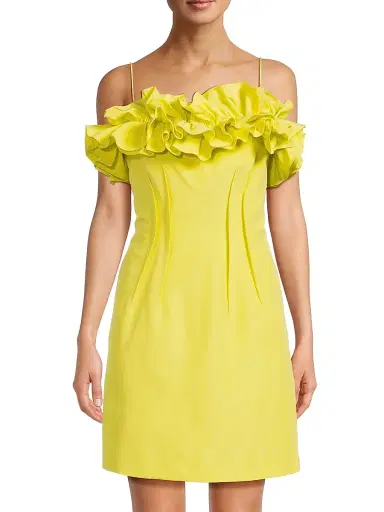 Ungaro Women's Flora Ruffle Cotton-Silk Sleeveless Minidress - Zest | Thumbnail 3 Ungaro Women's Flora Ruffle Cotton-Silk Sleeveless Minidress - Zest | Thumbnail 3