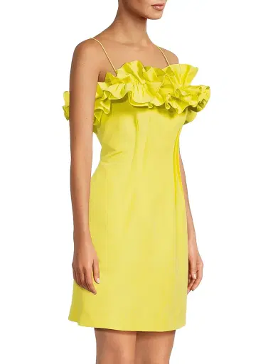 Ungaro Women's Flora Ruffle Cotton-Silk Sleeveless Minidress - Zest | Thumbnail 4 Ungaro Women's Flora Ruffle Cotton-Silk Sleeveless Minidress - Zest | Thumbnail 4