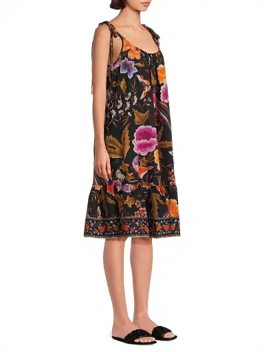 Kobi Halperin Women's Tamara Floral Cotton Sleeveless Knee-Length Dress - Black Multi | Thumbnail 4 Kobi Halperin Women's Tamara Floral Cotton Sleeveless Knee-Length Dress - Black Multi | Thumbnail 4