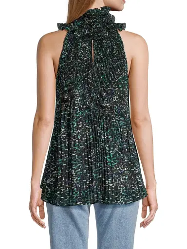 Ungaro Women's Emery Printed Ruffle Halter Blouse - Pine Multi | Thumbnail 5 Ungaro Women's Emery Printed Ruffle Halter Blouse - Pine Multi | Thumbnail 5