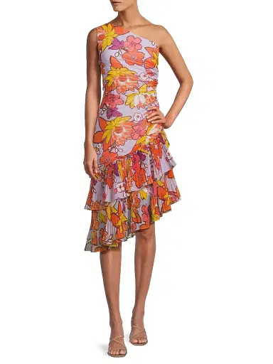 Ungaro Women's Lana Floral Asymmetric Midi-Dress | Thumbnail 2 Ungaro Women's Lana Floral Asymmetric Midi-Dress | Thumbnail 2