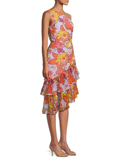 Ungaro Women's Lana Floral Asymmetric Midi-Dress | Thumbnail 4 Ungaro Women's Lana Floral Asymmetric Midi-Dress | Thumbnail 4