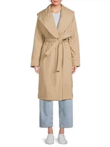Kobi Halperin Women's Mia Faux Down Tie-Waist Coat - Oatmeal | Thumbnail 3 Kobi Halperin Women's Mia Faux Down Tie-Waist Coat - Oatmeal | Thumbnail 3
