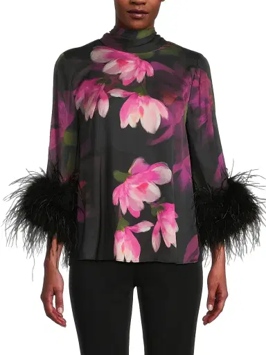 Ungaro Women's Theo Floral Stretch-Silk Georgette Blouse - Black Multi | Thumbnail 3 Ungaro Women's Theo Floral Stretch-Silk Georgette Blouse - Black Multi | Thumbnail 3