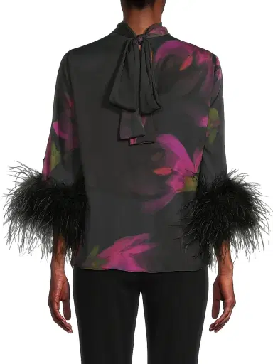 Ungaro Women's Theo Floral Stretch-Silk Georgette Blouse - Black Multi | Thumbnail 5 Ungaro Women's Theo Floral Stretch-Silk Georgette Blouse - Black Multi | Thumbnail 5