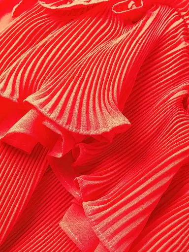 Ungaro Women's Holland Pleated Ruffled High-Low Dress - Flame | Thumbnail 6 Ungaro Women's Holland Pleated Ruffled High-Low Dress - Flame | Thumbnail 6