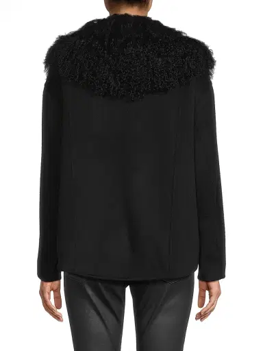 Kobi Halperin Women's Esme Double-Face Wool Short Coat - Black | Thumbnail 5 Kobi Halperin Women's Esme Double-Face Wool Short Coat - Black | Thumbnail 5