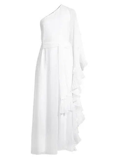 Ungaro Women's Laura One-Shoulder Ruffled Maxi Dress - White | Thumbnail 1 Ungaro Women's Laura One-Shoulder Ruffled Maxi Dress - White | Thumbnail 1
