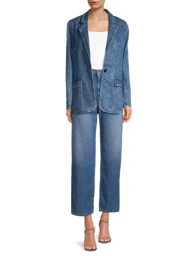 Kobi Halperin Women's Keira Embellished Denim Blazer - Indigo | Thumbnail 2 Kobi Halperin Women's Keira Embellished Denim Blazer - Indigo | Thumbnail 2