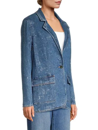 Kobi Halperin Women's Keira Embellished Denim Blazer - Indigo | Thumbnail 4 Kobi Halperin Women's Keira Embellished Denim Blazer - Indigo | Thumbnail 4