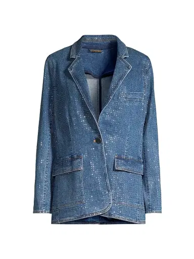 Kobi Halperin Women's Keira Embellished Denim Blazer - Indigo | Thumbnail 1 Kobi Halperin Women's Keira Embellished Denim Blazer - Indigo | Thumbnail 1