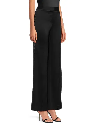 Ungaro Women's Fallon Lace Mid-Rise Flared Pants - Black | Thumbnail 4 Ungaro Women's Fallon Lace Mid-Rise Flared Pants - Black | Thumbnail 4