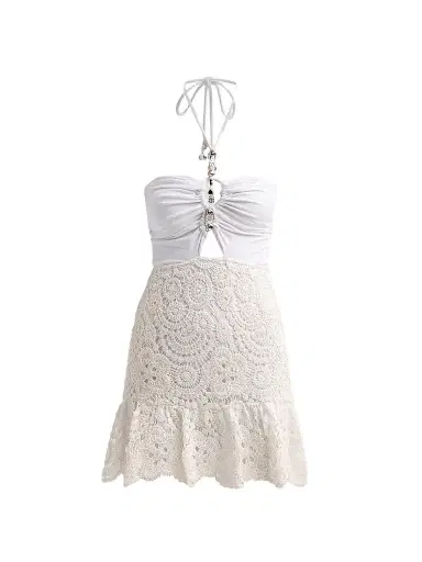 PatBo Women's Gal Embroidered Crochet Mini Dress - White - Size XS | Thumbnail 1 PatBo Women's Gal Embroidered Crochet Mini Dress - White - Size XS | Thumbnail 1