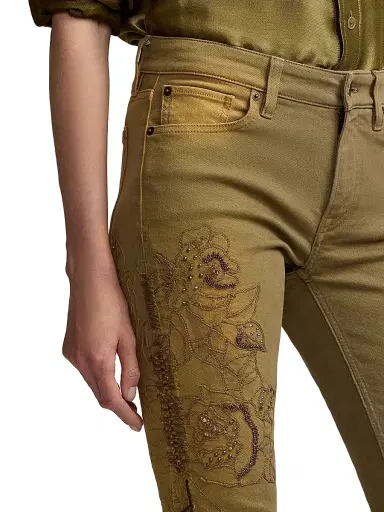 Ralph Lauren Collection Women's Barrett Embroidered Skinny Jeans - Dusty Sage | Thumbnail 6 Ralph Lauren Collection Women's Barrett Embroidered Skinny Jeans - Dusty Sage | Thumbnail 6