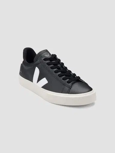 Veja Women's Campo Leather Low-Top Sneakers - Black White | Thumbnail 2 Veja Women's Campo Leather Low-Top Sneakers - Black White | Thumbnail 2