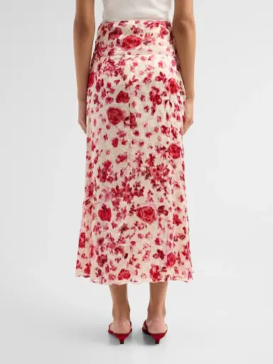 Isabel Marant Women's Hilza Silk-Blend Midi Skirt - Ecru Pink - Size 10 | Thumbnail 3 Isabel Marant Women's Hilza Silk-Blend Midi Skirt - Ecru Pink - Size 10 | Thumbnail 3