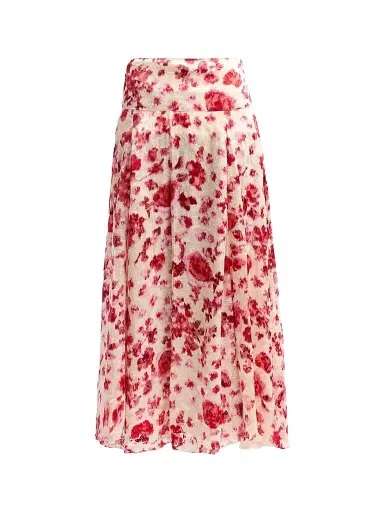 Isabel Marant Women's Hilza Silk-Blend Midi Skirt - Ecru Pink - Size 10 | Thumbnail 1 Isabel Marant Women's Hilza Silk-Blend Midi Skirt - Ecru Pink - Size 10 | Thumbnail 1