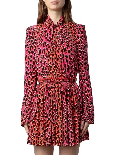 Zadig & Voltaire Women's Ryde Elasticized Leopard-Print Minidress - Rose | Thumbnail 3 Zadig & Voltaire Women's Ryde Elasticized Leopard-Print Minidress - Rose | Thumbnail 3