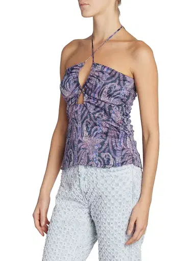 Isabel Marant Women's Becki Halter Top - Faded Night | Thumbnail 4 Isabel Marant Women's Becki Halter Top - Faded Night | Thumbnail 4