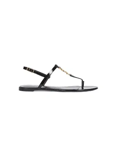 Saint Laurent Women's Cassandra Patent Leather Slingback Thong Sandals | Thumbnail 1 Saint Laurent Women's Cassandra Patent Leather Slingback Thong Sandals | Thumbnail 1