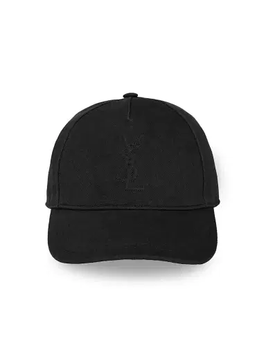 Saint Laurent Men's Cassandre Cap in Cotton Denim Twill | Thumbnail 1 Saint Laurent Men's Cassandre Cap in Cotton Denim Twill | Thumbnail 1