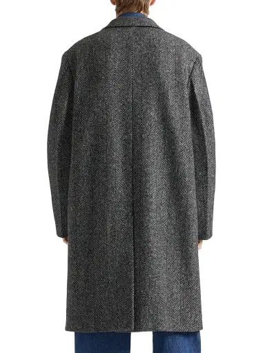 Givenchy Men's Coat in Wool Herringbone - Black White - Size 40 | Thumbnail 4 Givenchy Men's Coat in Wool Herringbone - Black White - Size 40 | Thumbnail 4