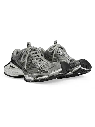 Balenciaga Men's Stapler Sneakers - Grey Silver Black White | Thumbnail 2 Balenciaga Men's Stapler Sneakers - Grey Silver Black White | Thumbnail 2