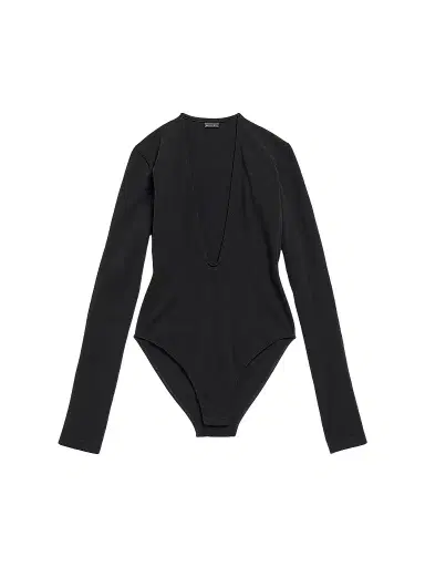 Balenciaga Women's V-Neck Body Top - Black | Thumbnail 1 Balenciaga Women's V-Neck Body Top - Black | Thumbnail 1