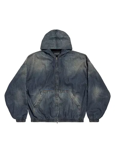 Balenciaga Women's Zip-Up Hoodie - Dark Blue - Size Medium | Thumbnail 1 Balenciaga Women's Zip-Up Hoodie - Dark Blue - Size Medium | Thumbnail 1