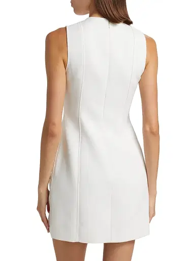 Stella McCartney Women's Moulded Wool-Blend Minidress - Cream | Thumbnail 4 Stella McCartney Women's Moulded Wool-Blend Minidress - Cream | Thumbnail 4
