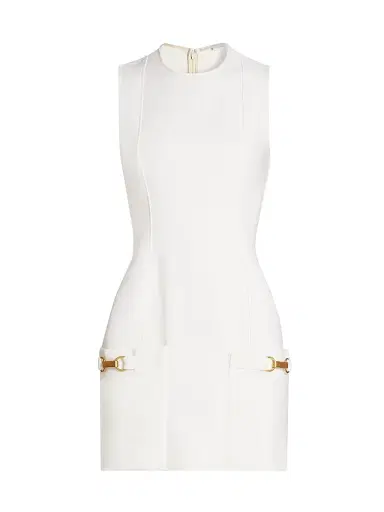 Stella McCartney Women's Moulded Wool-Blend Minidress - Cream | Thumbnail 1 Stella McCartney Women's Moulded Wool-Blend Minidress - Cream | Thumbnail 1