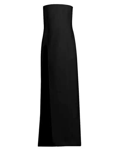 Stella McCartney Women's Wool U-Slit Strapless Gown - Black | Thumbnail 1 Stella McCartney Women's Wool U-Slit Strapless Gown - Black | Thumbnail 1