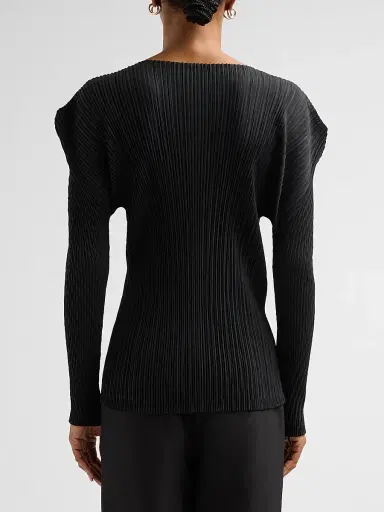Issey Miyake Women's Box Shoulder Pleats Cardigan - Black - Size Small | Thumbnail 3 Issey Miyake Women's Box Shoulder Pleats Cardigan - Black - Size Small | Thumbnail 3