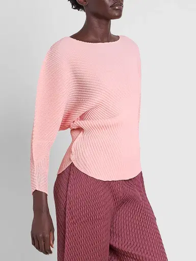 Issey Miyake Women's Misty Pleats Top - Flamingo Pink - Size Small | Thumbnail 4 Issey Miyake Women's Misty Pleats Top - Flamingo Pink - Size Small | Thumbnail 4