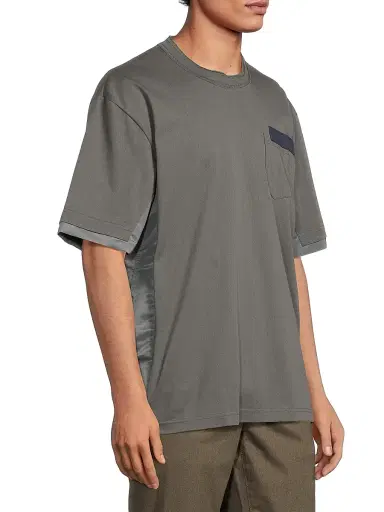 Sacai Men's Cotton Mixed-Media T-Shirt | Thumbnail 4 Sacai Men's Cotton Mixed-Media T-Shirt | Thumbnail 4