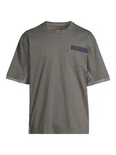 Sacai Men's Cotton Mixed-Media T-Shirt | Thumbnail 1 Sacai Men's Cotton Mixed-Media T-Shirt | Thumbnail 1