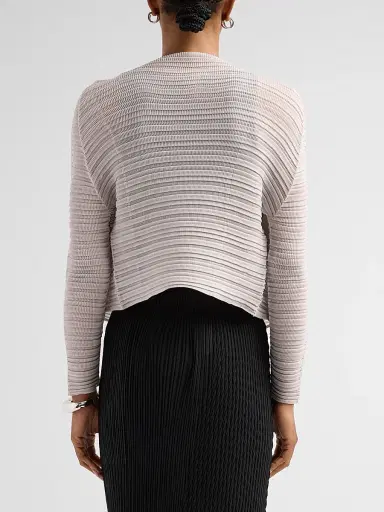 Issey Miyake Women's Jiggly Pleats Cardigan - Light Gray | Thumbnail 3 Issey Miyake Women's Jiggly Pleats Cardigan - Light Gray | Thumbnail 3