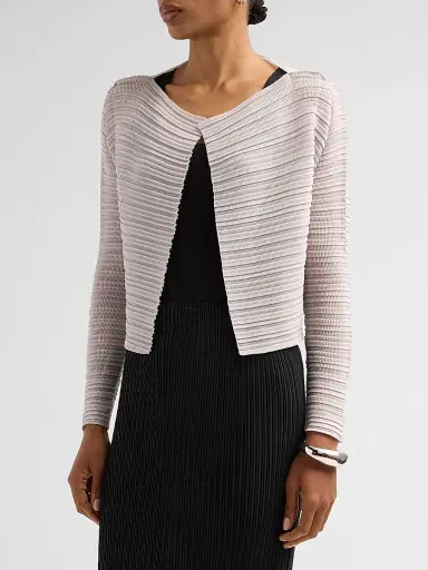 Issey Miyake Women's Jiggly Pleats Cardigan - Light Gray | Thumbnail 4 Issey Miyake Women's Jiggly Pleats Cardigan - Light Gray | Thumbnail 4