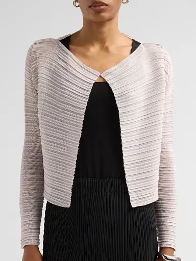 Issey Miyake Women's Jiggly Pleats Cardigan - Light Gray | Thumbnail 5 Issey Miyake Women's Jiggly Pleats Cardigan - Light Gray | Thumbnail 5