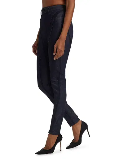 Mugler Women's Stretch Raw Denim Jeans - Raw Blue Black | Thumbnail 4 Mugler Women's Stretch Raw Denim Jeans - Raw Blue Black | Thumbnail 4