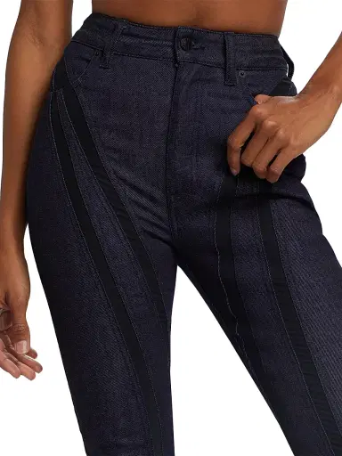 Mugler Women's Stretch Raw Denim Jeans - Raw Blue Black | Thumbnail 6 Mugler Women's Stretch Raw Denim Jeans - Raw Blue Black | Thumbnail 6