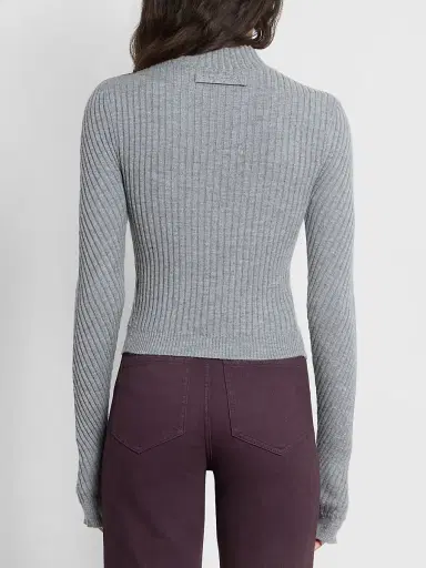 Victoria Beckham Women's Georgia Merino Wool Sweater - Grey Marl - Size XS | Thumbnail 3 Victoria Beckham Women's Georgia Merino Wool Sweater - Grey Marl - Size XS | Thumbnail 3