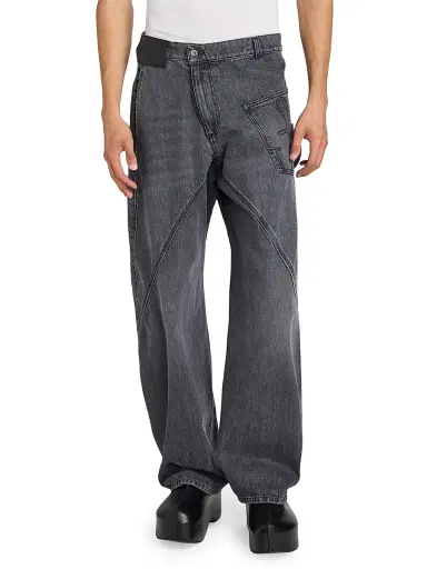 JW Anderson Men's Twisted Workwear Jeans - Grey | Thumbnail 3 JW Anderson Men's Twisted Workwear Jeans - Grey | Thumbnail 3
