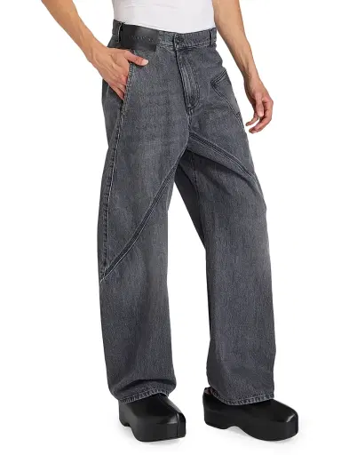 JW Anderson Men's Twisted Workwear Jeans - Grey | Thumbnail 4 JW Anderson Men's Twisted Workwear Jeans - Grey | Thumbnail 4