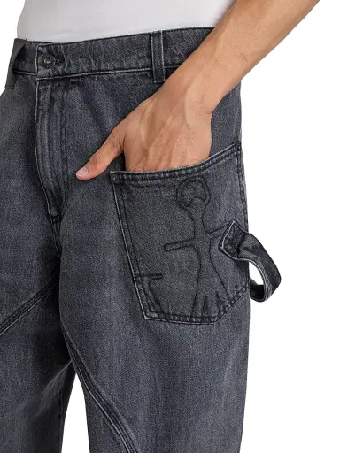 JW Anderson Men's Twisted Workwear Jeans - Grey | Thumbnail 6 JW Anderson Men's Twisted Workwear Jeans - Grey | Thumbnail 6