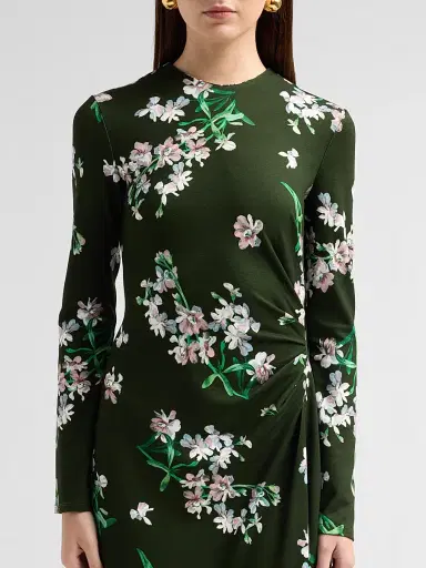 Erdem Women's Floral Ponte Long-Sleeve Midi Dress | Thumbnail 5 Erdem Women's Floral Ponte Long-Sleeve Midi Dress | Thumbnail 5
