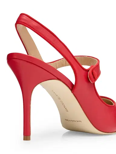 Manolo Blahnik Women's Camparisli 90MM Leather Mary Jane Pumps - Red - Size 8.5 | Thumbnail 5 Manolo Blahnik Women's Camparisli 90MM Leather Mary Jane Pumps - Red - Size 8.5 | Thumbnail 5