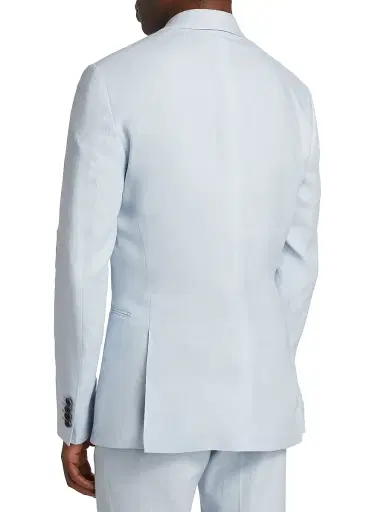 Reiss Men's Kin B Linen Two-Button Blazer - Soft Blue | Thumbnail 5 Reiss Men's Kin B Linen Two-Button Blazer - Soft Blue | Thumbnail 5