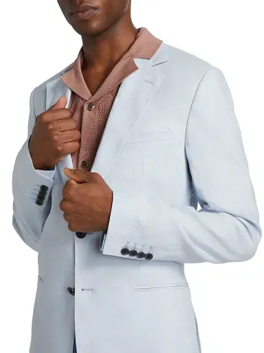 Reiss Men's Kin B Linen Two-Button Blazer - Soft Blue | Thumbnail 6 Reiss Men's Kin B Linen Two-Button Blazer - Soft Blue | Thumbnail 6